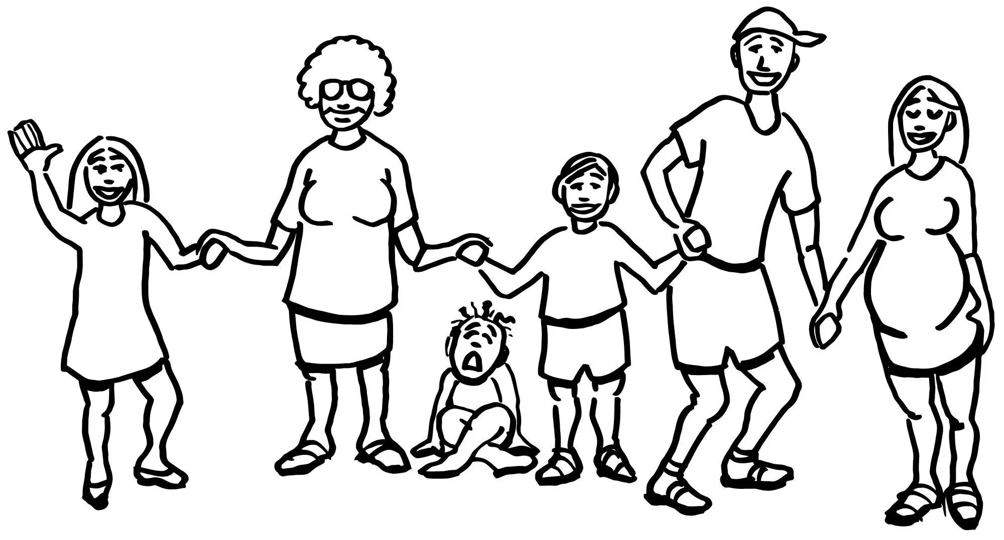 Illustration av en familj
