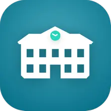 Ikon av ett hus som är symbolen för appen IST Home skola. 