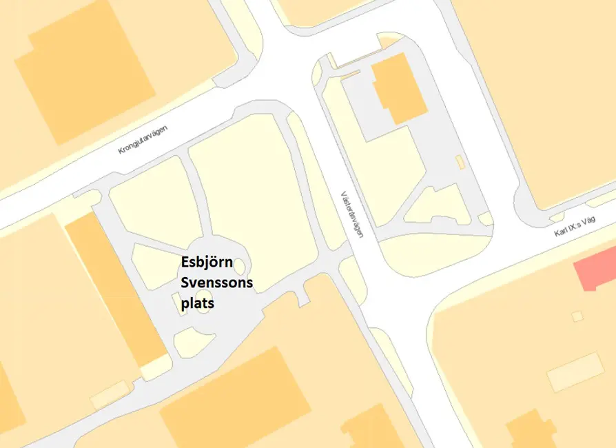 Kartbild över Esbjörn Svenssons plats i Skultuna