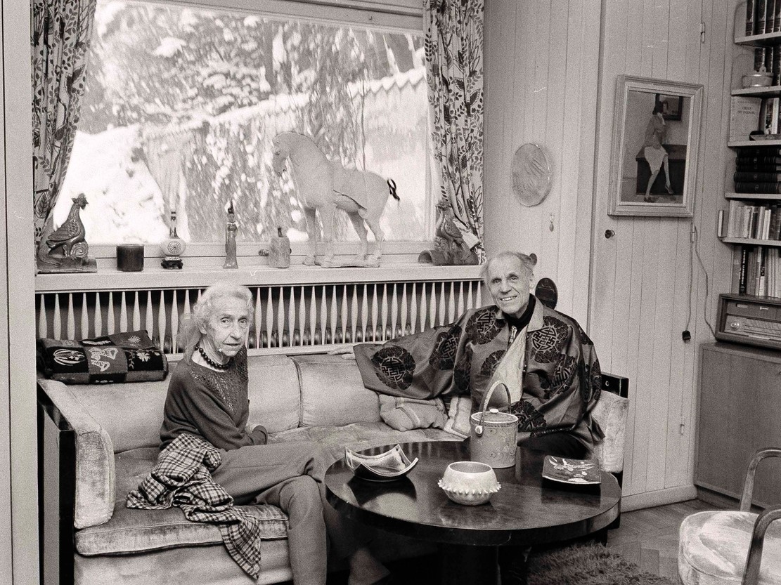 Edit och Sven Ahlbom i hemmet 1986.
