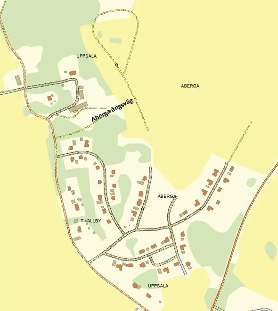 Karta över Aberga ängsväg