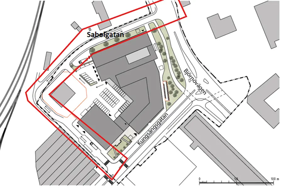 Karta över Sabelgatan på Kungsängen