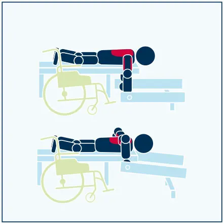 Exempel på hur rullstolsbunden kan använda redskapet för liggande rodd.