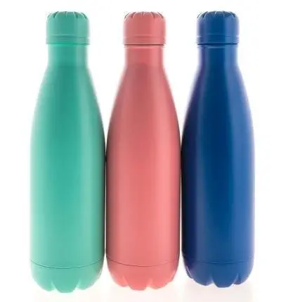 Färgglada vattenflaskor i stål. 