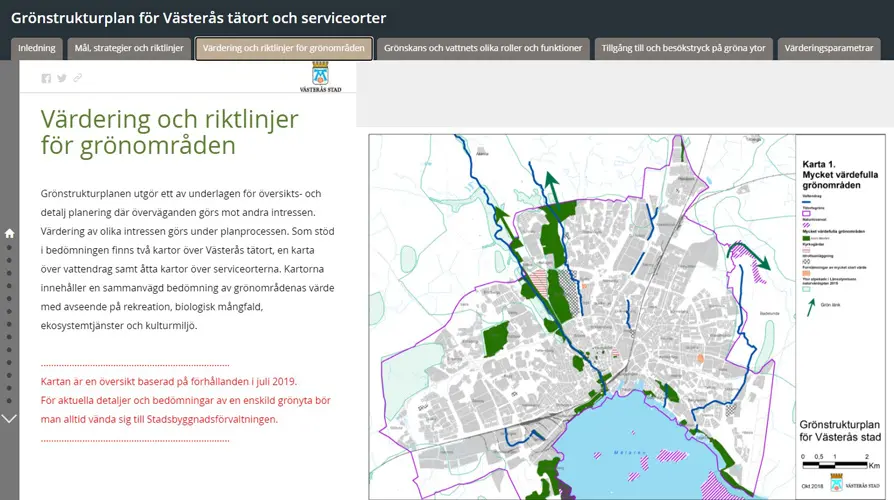 Bild från kartberättelsen för grönstrukturplanen