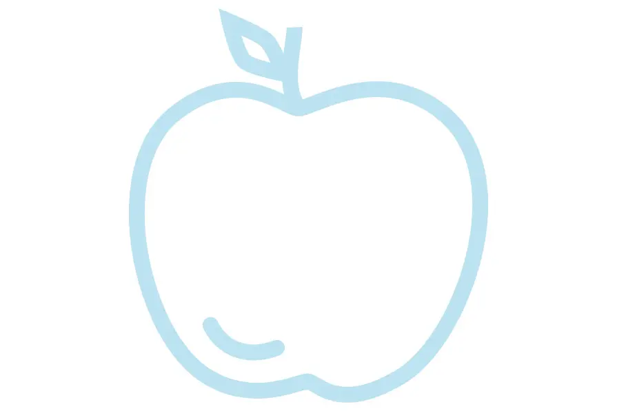 Grafisk bild på äpple som symbol för Pedagogiska priset och Skolledarpriset