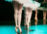 Balettdansösers ben på tå.